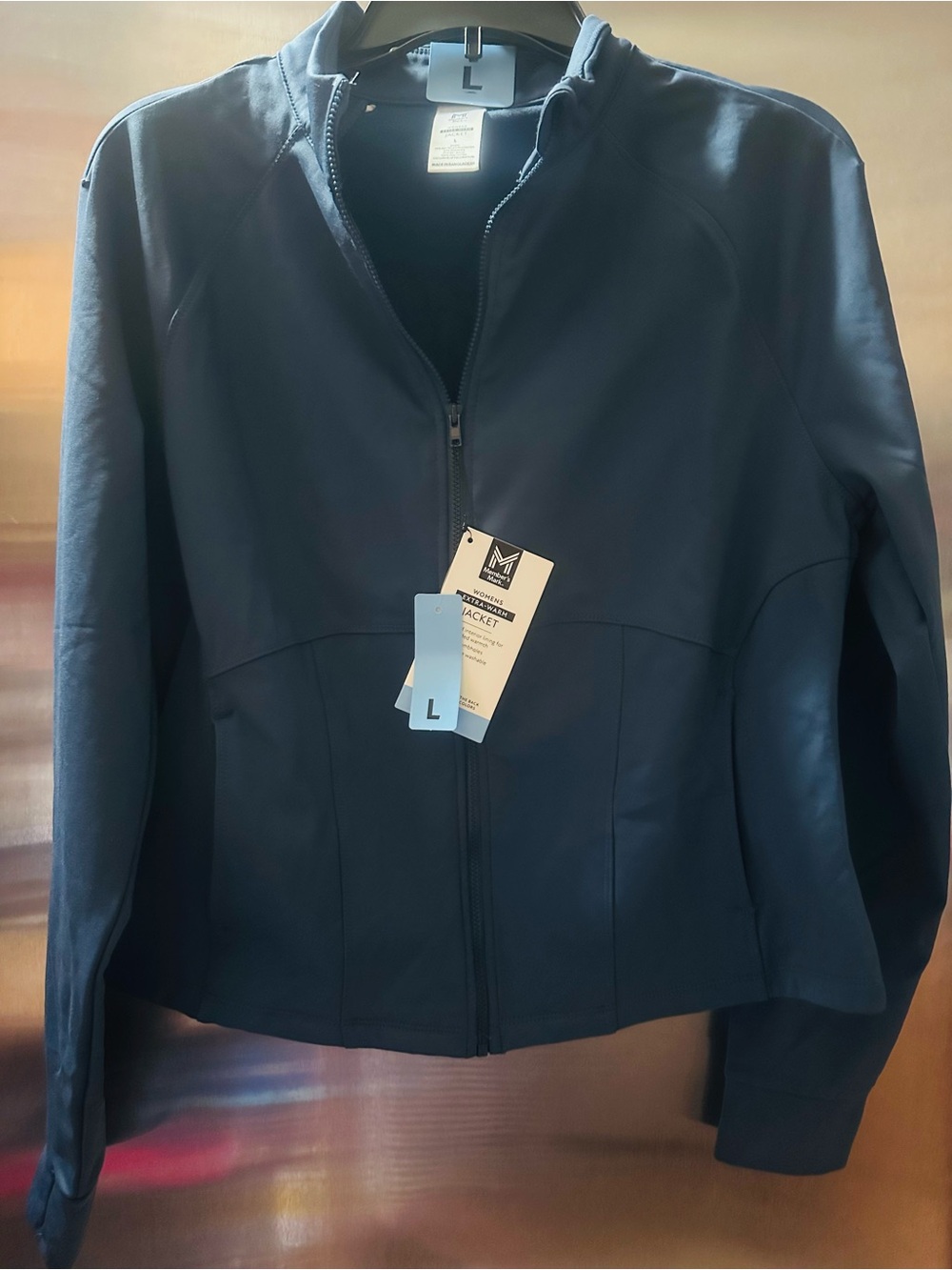 Members Mark✨💙💙💙Modern Navy Zip-Front Bomber Jacket - L